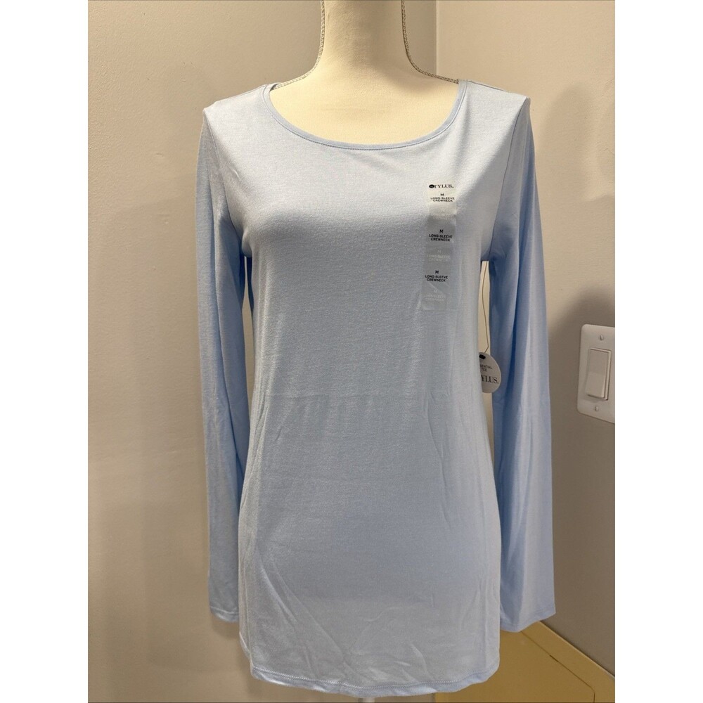Stylus NWT Long Sleeve Essential Tee Style Top Light Blue Size Medium